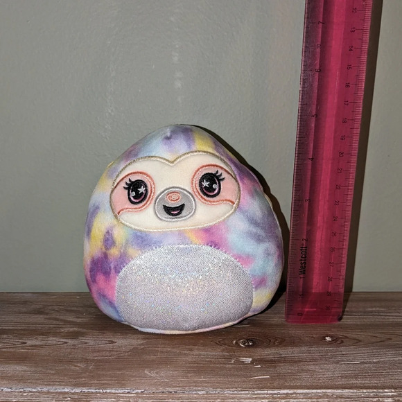 Squishmallow Sloth Tie dye Rainbow Glitter Mystery Squad - Picture 2 of 6